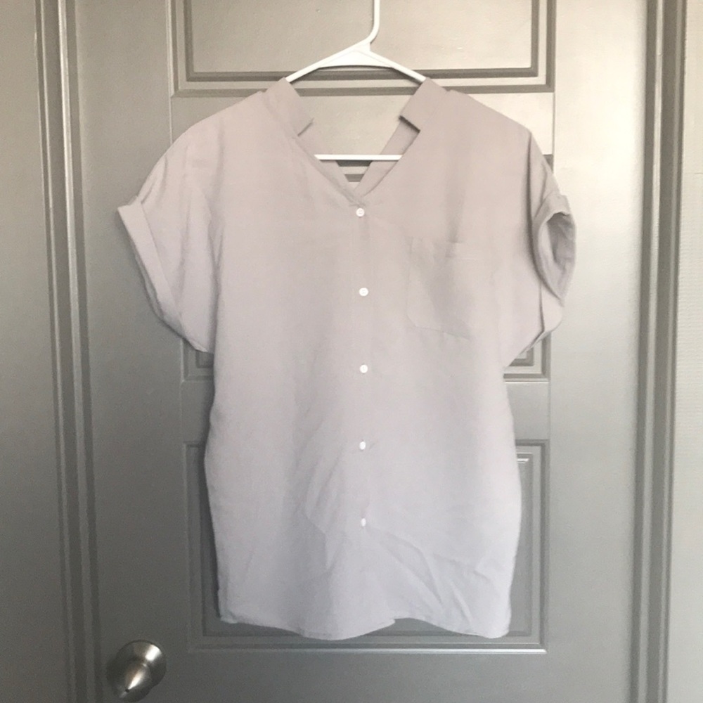 Short sleeved button up blouse